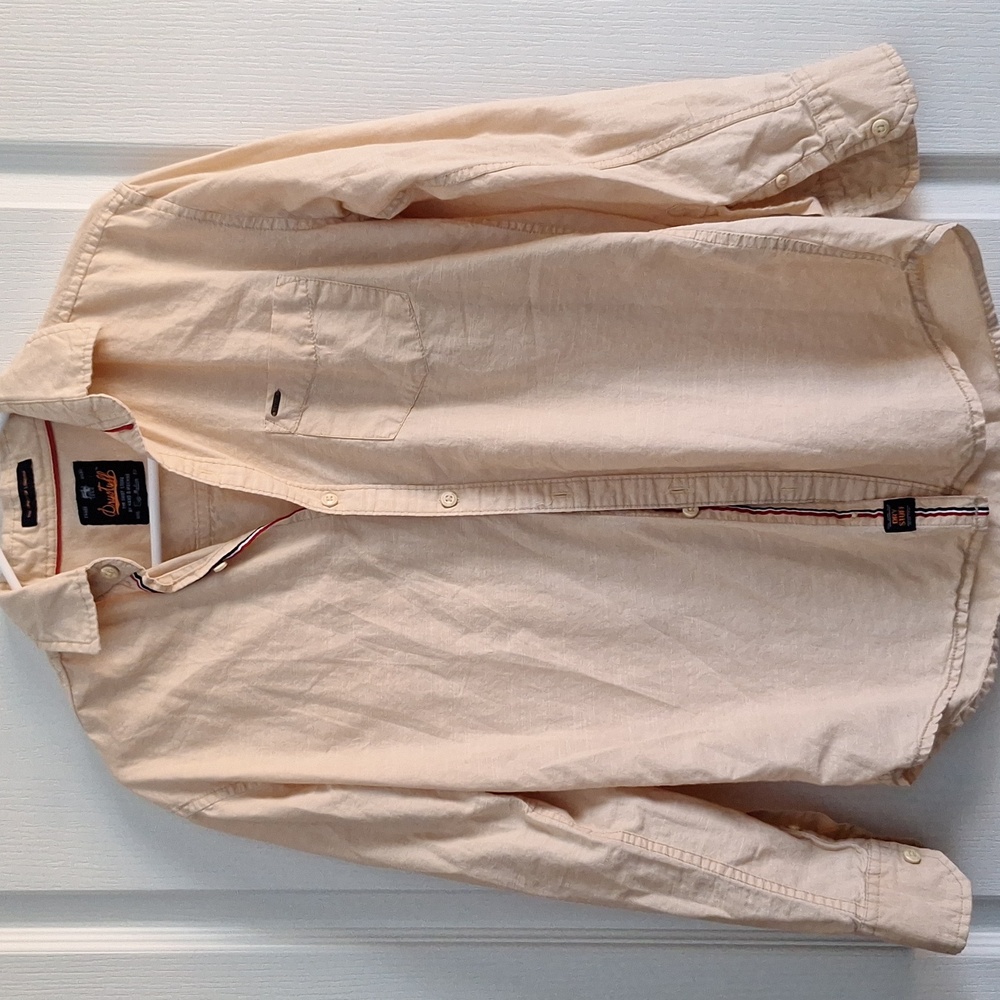Vintage DryStuff Mens Khaki Button-Up Shirt Sz Med EUC